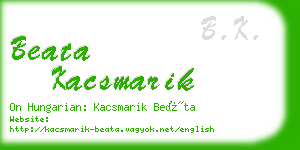 beata kacsmarik business card